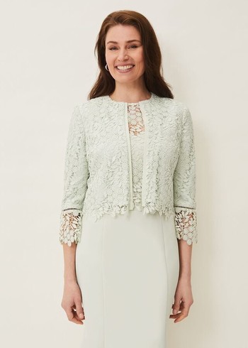 Phase Eight Georgia Lace Jackets Green Canada | RAWCDV-312